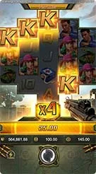 Battleground Royale · Pemeriksaan parameter taruhan, saldo aktif, dan indikator pengali sebelum memutar.
