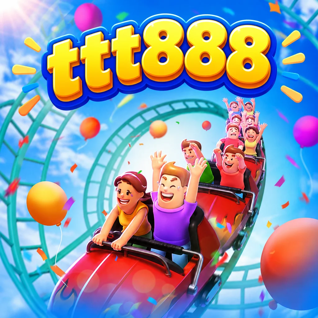 Ilustrasi wahana kereta luncur roller coaster bertema taman hiburan Wild Coaster di ttt888